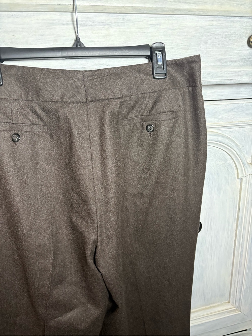 Brooks Brothers Chocolate 100% Wool Cuffed Hem Dress Pants Classic Quiet Luxury - Picture 8 of 8